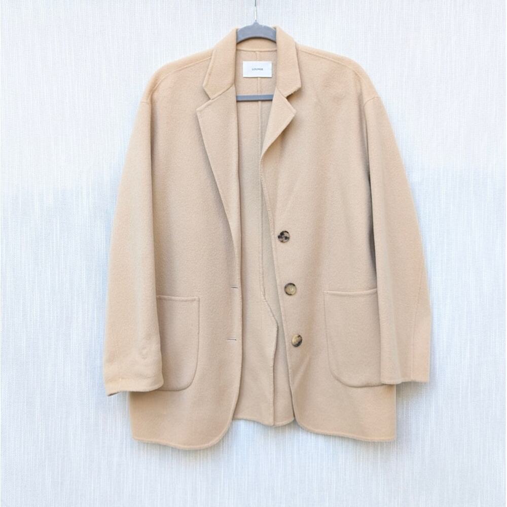 Lounge Beige Wool Single-Breasted Button Long Sle… - image 1
